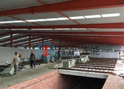 青岛砖厂新建隧道窑硅酸铝保温棉吊顶施工案例