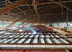 湖南砖厂新建隧道窑硅酸铝吊顶棉施工案例